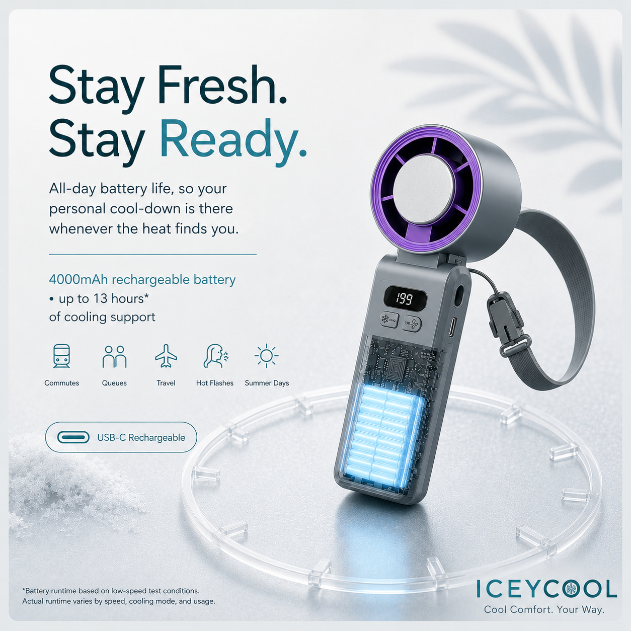 ICEYCOOL HANDHELD COOLING FAN